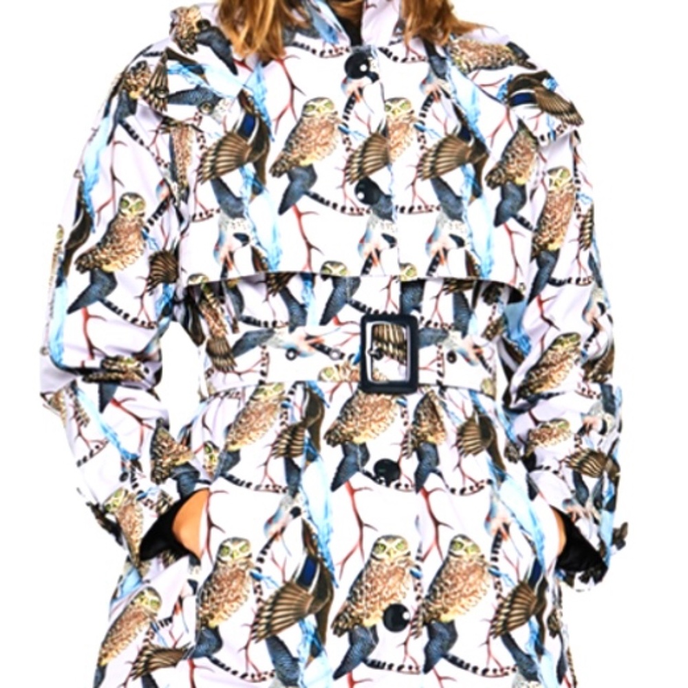 Hunter Multicolor Bird Print Utility Jacket